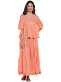 Peach skirt top set with gota work