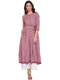 COTTON LONG KURTA WITH FRONT LOOPS