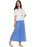 Powder Blue Flared Cotton Palazzos