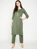 LYLA Woman YOKE EMBROIDERED STRAIGHT KURTA