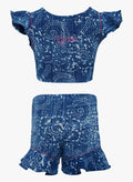 LYLA KIDS BLOCK PRINTED SHORTS AND TOP SET