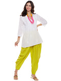 Yellowish Green Flared Dhoti Pant