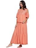 Peach skirt top set with gota work