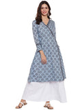 COTTON KURTA WITH OVERLAP PRINT