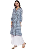 COTTON KURTA WITH OVERLAP PRINT