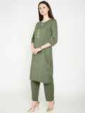 LYLA Woman YOKE EMBROIDERED STRAIGHT KURTA