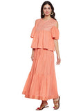 Peach skirt top set with gota work