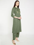 LYLA Woman YOKE EMBROIDERED FRONT OPEN KURTA