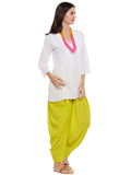Yellowish Green Flared Dhoti Pant
