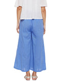 Powder Blue Flared Cotton Palazzos