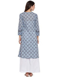 COTTON KURTA WITH OVERLAP PRINT