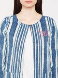 Lyla Block print striped jacket