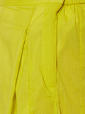 Yellowish Green Flared Cotton Palazzos