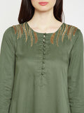LYLA Woman FRONT EMBROIDERED REGULAR FITTED FLARED KURTA