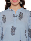 COTTON KURTA WITH SIDE GATHERS