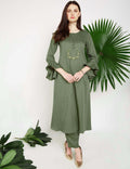 LYLA Woman FRONT EMBROIDERED FLARED KURTA