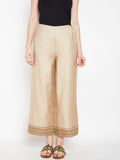 Lyla Woman Muga Silk Palazzo with Embroidered Hem