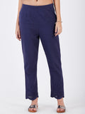 LYLA WOMAN KHADI STRAIGHT PANT SCHIFFLI WORK