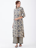 LYLA WOMAN BLOCK PRINTED KURTA PALAZZO SET