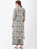 LYLA WOMAN BLOCK PRINTED KURTA PALAZZO SET