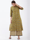 LYLA WOMAN BLOCK PRINTED KURTA PALAZZO SET