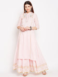 Lyla Gota Skirt And Kurta Set With Embroidery