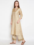 Lyla Woman Mukesh work Muga Silk Kurta