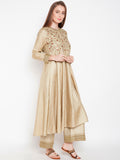 Lyla Woman Muga Silk Anarkali with Embroidered Yoke