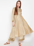 Lyla Woman Muga Silk Anarkali with Embroidered Yoke