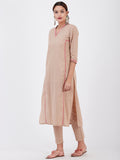 LYLA WOMAN STRAIGHT CONTRAST CHIKANKARI KURTA