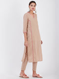 LYLA WOMAN STRAIGHT CONTRAST CHIKANKARI KURTA