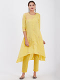 LYLA WOMAN UP DOWN A-LINE CONTRAST CHIKANKARI KURTA