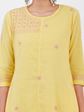 LYLA WOMAN UP DOWN A-LINE CONTRAST CHIKANKARI KURTA