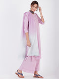 LYLA WOMAN STRAIGHT KHADI KURTA WITH NECK EMBROIDERY