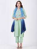 LYLA WOMAN STRAIGHT KHADI KURTA WITH PLACKET AND EMBROIDERY DETAILING