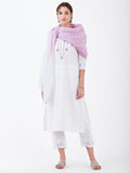 LYLA WOMAN STRAIGHT KHADI KURTA WITH MIRROR AND EMBROIDE\RY DETAILING