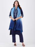 LYLA WOMAN STRAIGHT KHADI KURTA WITH YOKE EMBROIDERY DETAILING