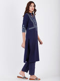 LYLA WOMAN STRAIGHT KHADI KURTA WITH YOKE EMBROIDERY DETAILING