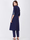 LYLA WOMAN STRAIGHT KHADI KURTA WITH YOKE EMBROIDERY DETAILING