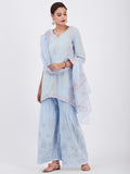 LYLA WOMAN SHORT KURTA WITH CONTRAST CHIKANKARI WORK