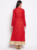 Lyla Cotton Kurta With Gold Block Print Motifs