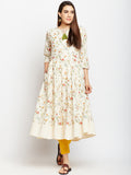 FLORAL ANARKALI KURTA WITH TASSEL DETAILING