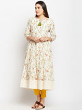 FLORAL ANARKALI KURTA WITH TASSEL DETAILING