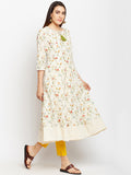 FLORAL ANARKALI KURTA WITH TASSEL DETAILING