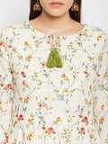 FLORAL ANARKALI KURTA WITH TASSEL DETAILING