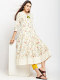 FLORAL ANARKALI KURTA WITH TASSEL DETAILING