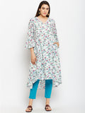 FLORAL ASSYMETRIC HEM KURTA