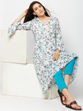 FLORAL ASSYMETRIC HEM KURTA