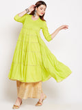 Lyla Gota Cotton Tier Kurta