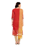 Red Chanderi Kurta With Yellow Kota Dupatta